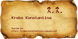 Krebs Konstantina névjegykártya